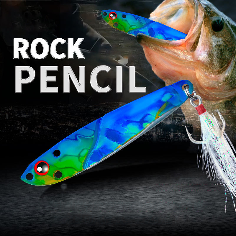 Fishing Lure Spoon - 1PC Metal Jig 3D Vis Aas