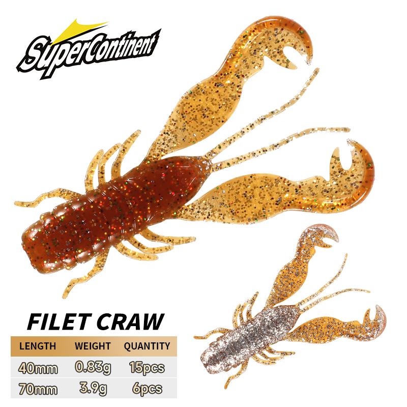 Fishing Lure Soft Plastic - 2023 Supercontinent Filet Craw Aas Baars